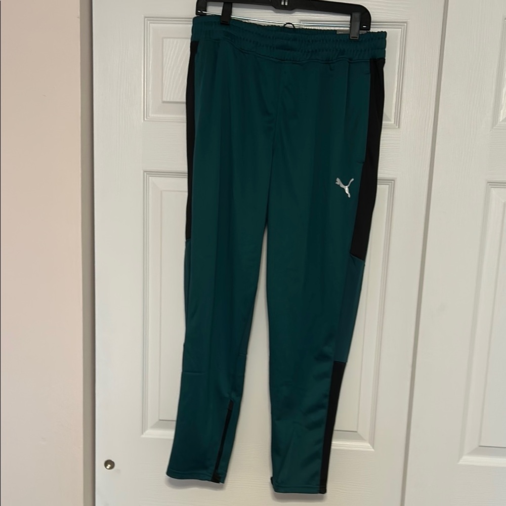 Puma Teal and Black Track Pants